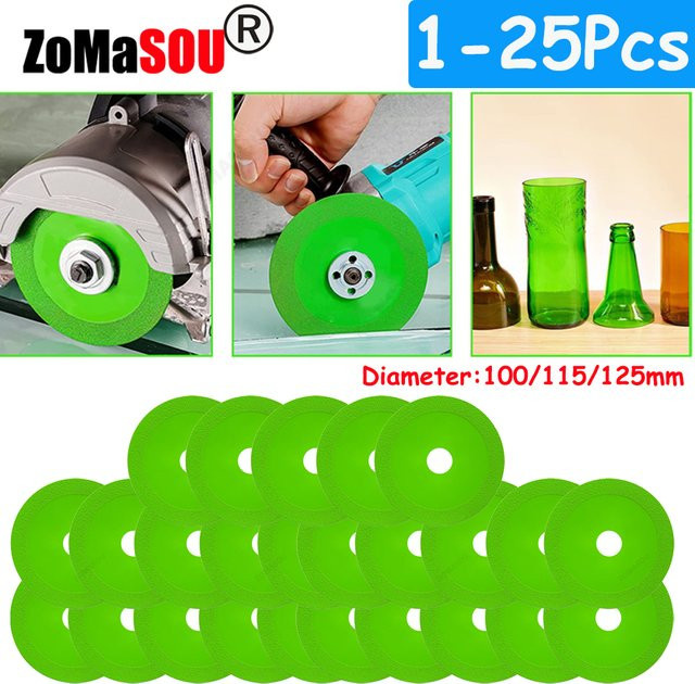 ZOMASOU Diamant Trennscheibe für Glas, Jade und Kristall, Durchmesser: 100 mm, 115 mm oder 125 mm - Bild 1