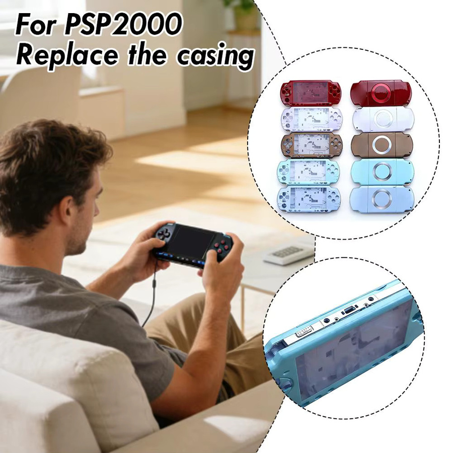 Sony Ersatzgehäuse DIY-Set für PSP 2000 Konsolen-Reparatur mit Austauschabdeckung und Tasten - Bild 5