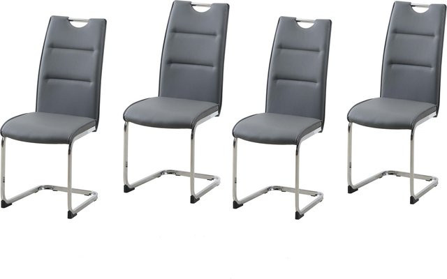 HTI-Living Schwingstuhl DannyC in Grau mit Kunstleder und Cantilever-Gestell - Bild 1