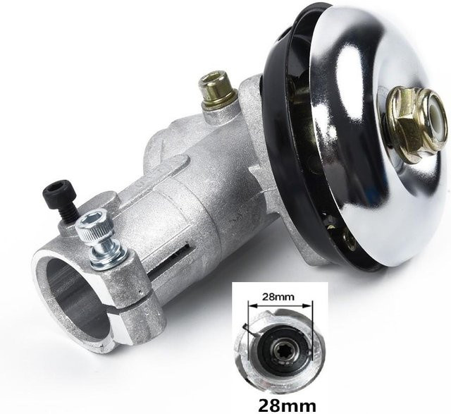 Getriebekopf für Rasentrimmer und Freischneider mit 7 oder 9 Zähnen in Silber aus Aluminium mit 26mm oder 28mm Aufnahme - Bild 1