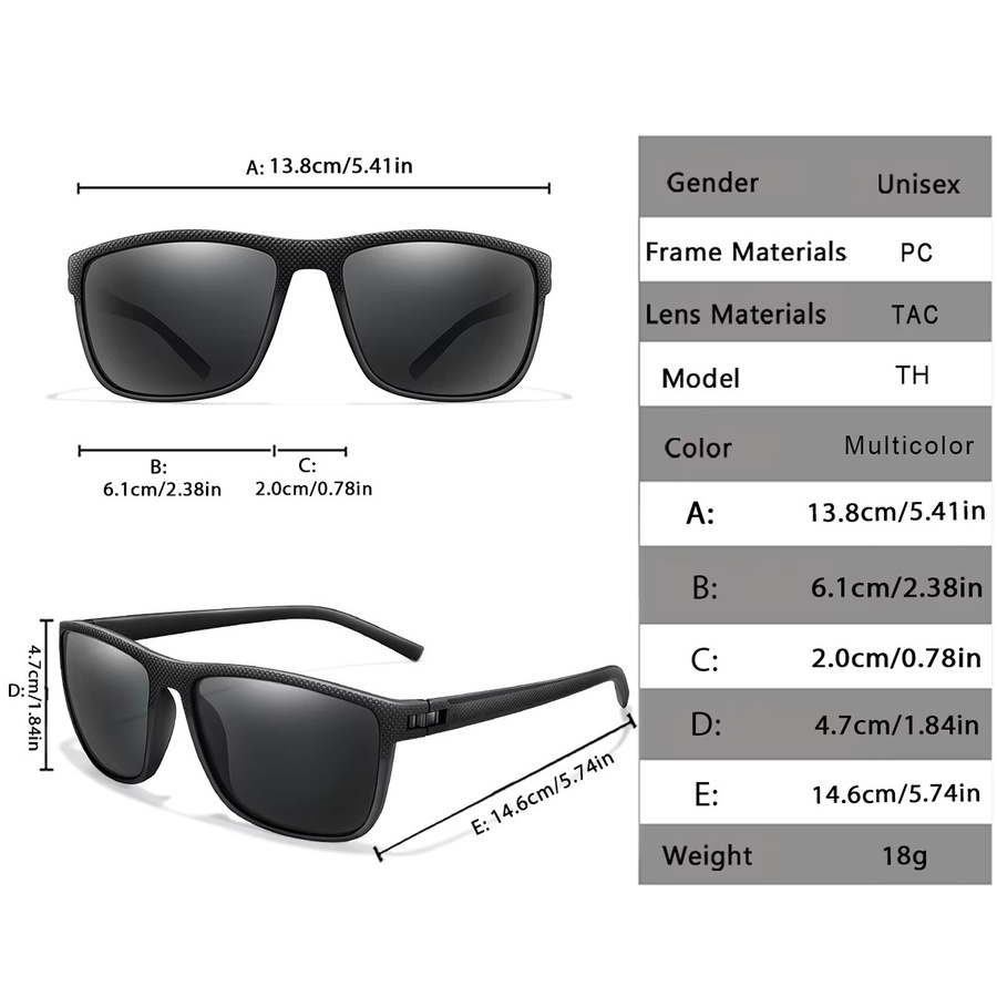 LOISRUBY Sonnenbrille, quadratisch, Vollrand, Kunststoff, schwarz, Unisex, polarisiert - Bild 2