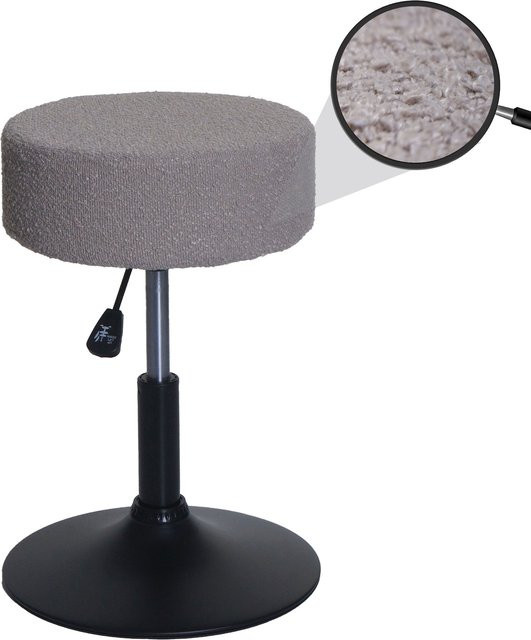 MCW Sitzhocker C22 höhenverstellbar und drehbar mit Bouclé-Stoffbezug in Beige, Durchmesser: 37 cm, Höhe: 45 cm - Bild 3