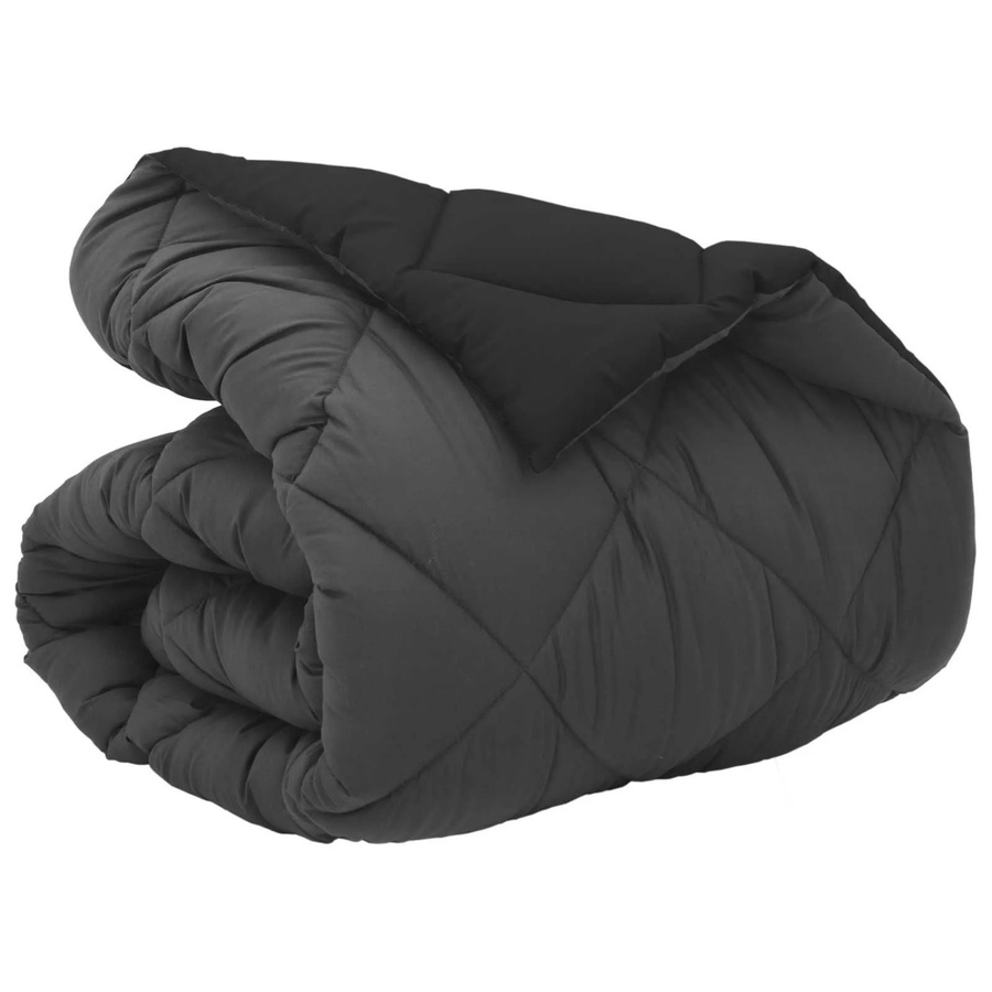 vidaXL Winterbettdecke aus Mikrofaser in Schwarz und Anthrazit, B/T: 155 x 220 cm - Bild 2