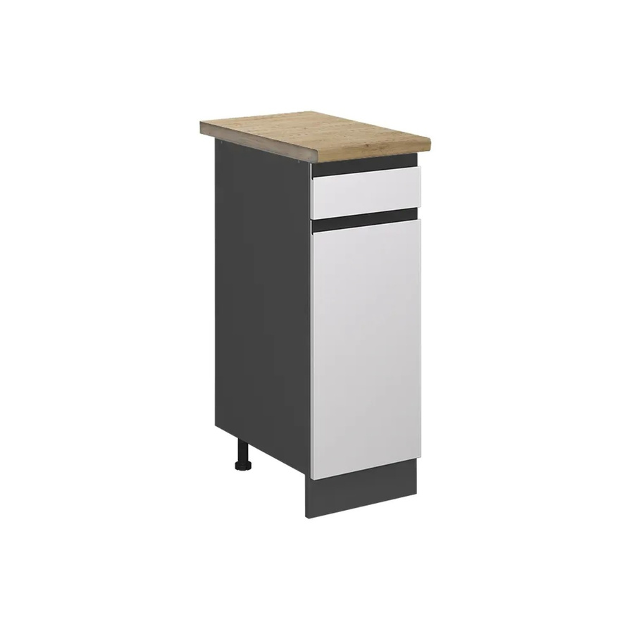 Vicco Küchenunterschrank R-Line Schubladenschrank in Weiß/Anthrazit mit Eiche-Optik, Breite: 30 cm, Höhe: 81,6 cm, Tiefe: 60 cm - Bild 2