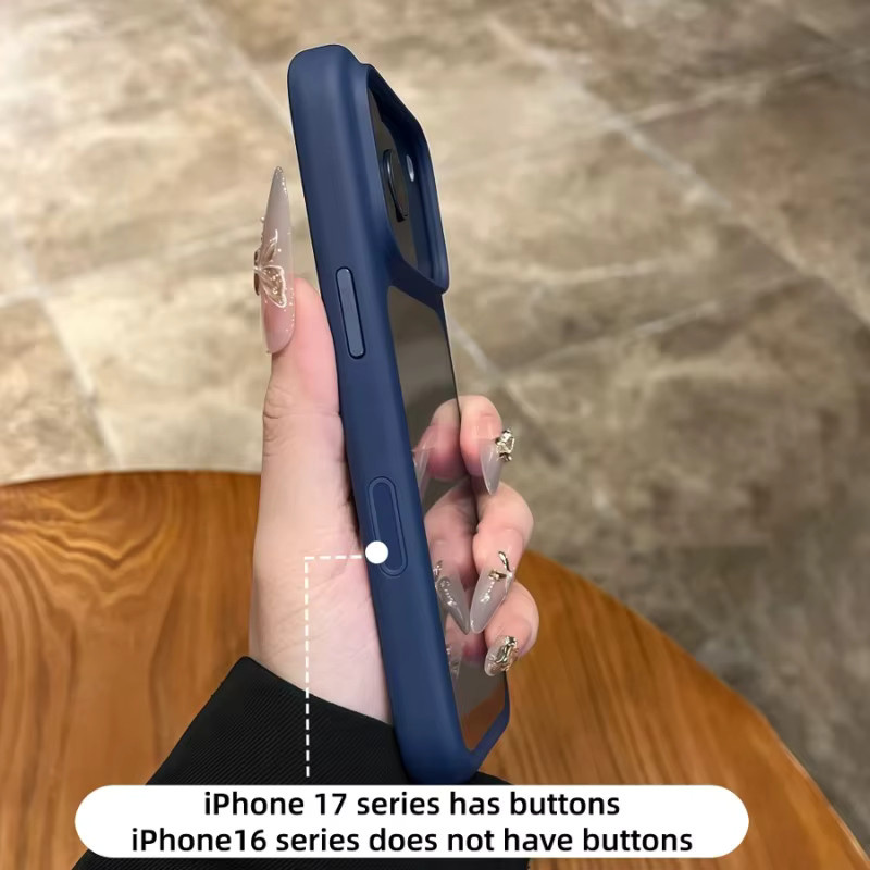 EIENACOCO Schutzhülle für iPhone 17, 17 Pro und 17 Pro Max aus Silikon und transparentem Hartplastik in Blau - Bild 1