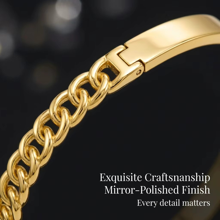 JP One Armband goldfarben, Edelstahl, Unisex, 60 mm Innendurchmesser - Bild 2