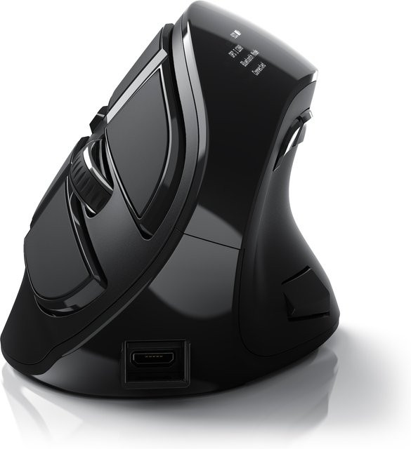 CSL Ergonomische Vertikal Maus in Schwarz mit Bluetooth und 2,4 GHz Funk, kabellose optische Maus mit 600 bis 1400 dpi zur Armschonung - Bild 1
