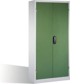C+P Schwerlastschrank mit Drehtüren, 4 Böden und 3 Schubladen, Front Resedagrün, Korpus Lichtgrau, H x B x T: 195 x 93 x 50 cm - Bild 1