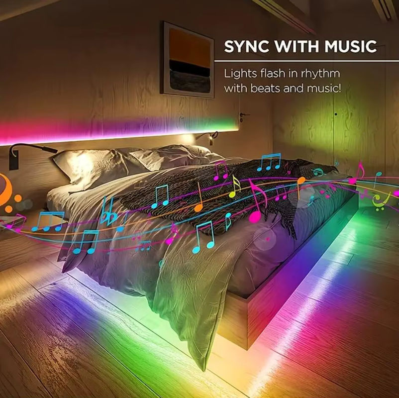 KcoiiFun RGBW LED Streifen Set mit Bluetooth und WLAN, 5050 SMD Diode, 12V, Wasserdicht, inklusive Netzteil und Fernbedienung, Multicolour - Bild 5