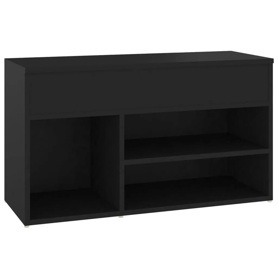 vidaXL Schuhbank mit Schuhablage Schwarz B/T/H: 80 x 30 x 45 cm - Bild 2
