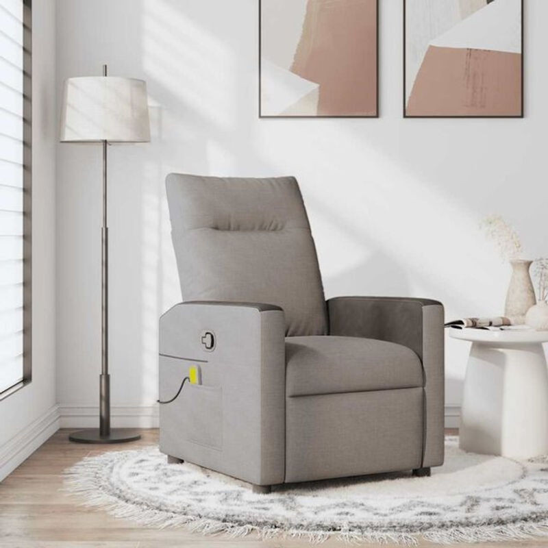 Massagesessel Relaxsessel von vidaxl in Taupe meliert, Schwarz und Grau aus Stoff im modernen Design - Bild 1