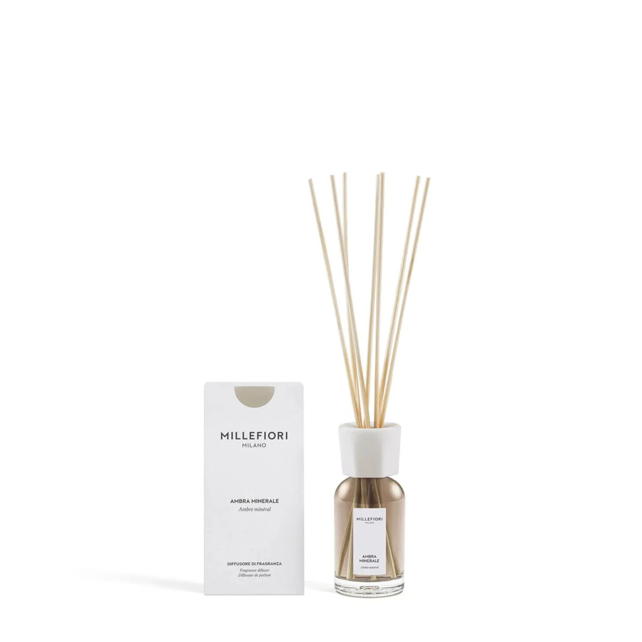 Millefiori Milano Raumduft-Diffuser mit Stäbchen, 100 ml, Ambra Minerale - Bild 1