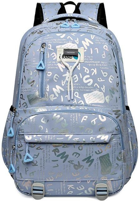 Wasserdichter orthopädischer Schulrucksack für Mädchen von Fancy Style Studio in Blau mit Prinzessinnen-Design - Bild 1