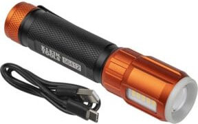 Klein Tools LED Arbeitslampe wiederaufladbar mit Magnetfunktion und IP66 Schutz, Orange/Silber - Bild 1