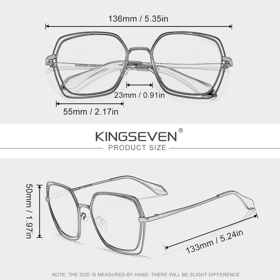 KINGSEVEN Sonnenbrille, Metall, Vollrand, polarisiert, Unisex - Bild 2