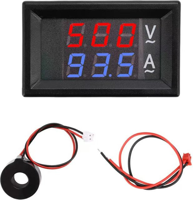 Gaqqee Digitales Voltmeter Amperemeter mit Transformator und 0,28 Zoll Dual LED Display AC 50-500V 10A 50A 100A - Bild 1