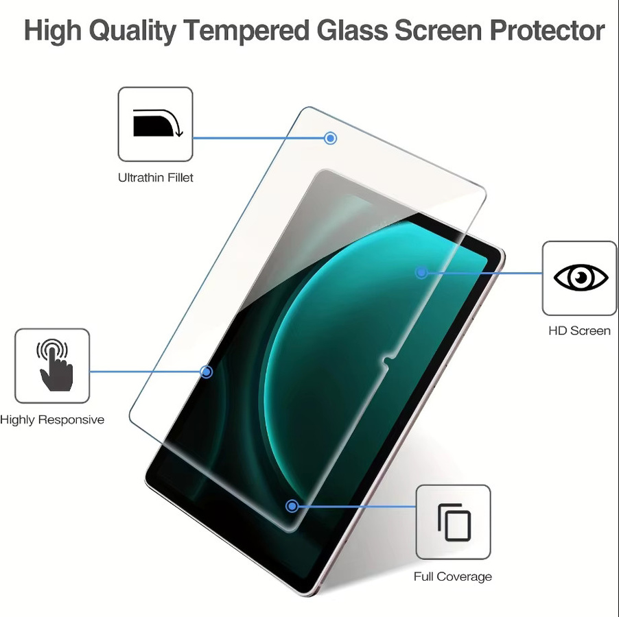 3er-Pack Displayschutzfolie aus gehärtetem Glas für Samsung Galaxy Tab S9 FE 10,9 Zoll 2023 SM-X510 X516, transparent und kratzfest - Bild 2