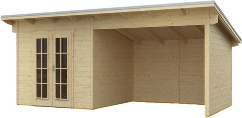 SKANHOLZ Gartenhaus Texel aus Holz in Beige, B/H/T: 590 x 249,5 x 250 cm - Bild 1