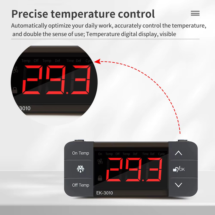 Digitaler Thermostat von JUANJUAN für Inkubatoren mit Heizung, Kühlung, Abtaufunktion und Lüftersteuerung in Schwarz - Bild 4