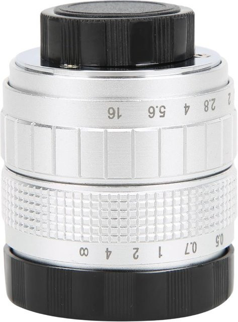 ZuiyouPet1 50mm F1.4 C-Mount Objektiv mit Adapter für spiegellose Kameras in Schwarz und Silber - Bild 1