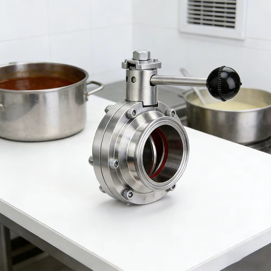 AICANTEK Sanitär-Absperrklappe Tri-Clamp aus Edelstahl 304 in Silber, gerade Ausführung für Heimbrauerei, Bier und Molkerei - Bild 5
