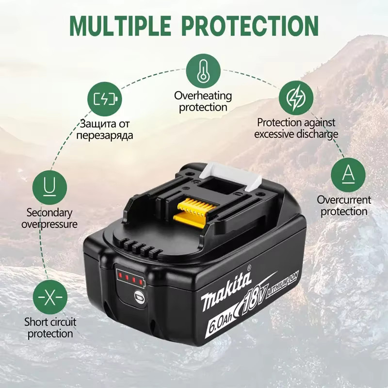 Makita Akku und Ladegerät Set 18 V mit 6000 mAh in Schwarz für Elektrowerkzeuge - Bild 3