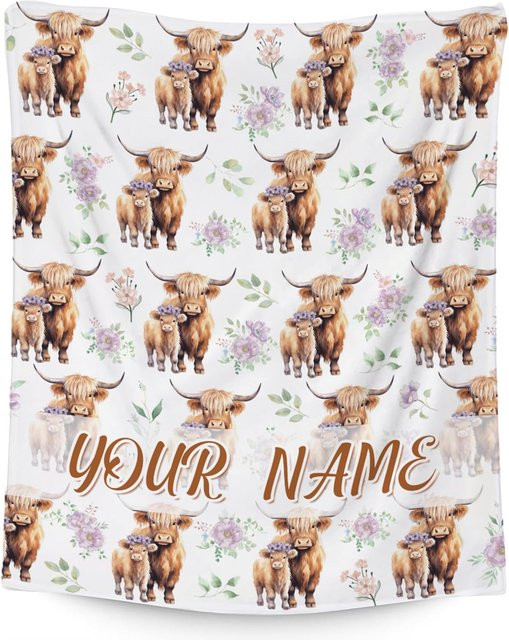 Gemütliche Kuh-Decke von JMG Household Supplies aus weißem Flanell-Fleece, weicher Überwurf für Sofa und Büro, B/H: 70 x 100 cm - Bild 1
