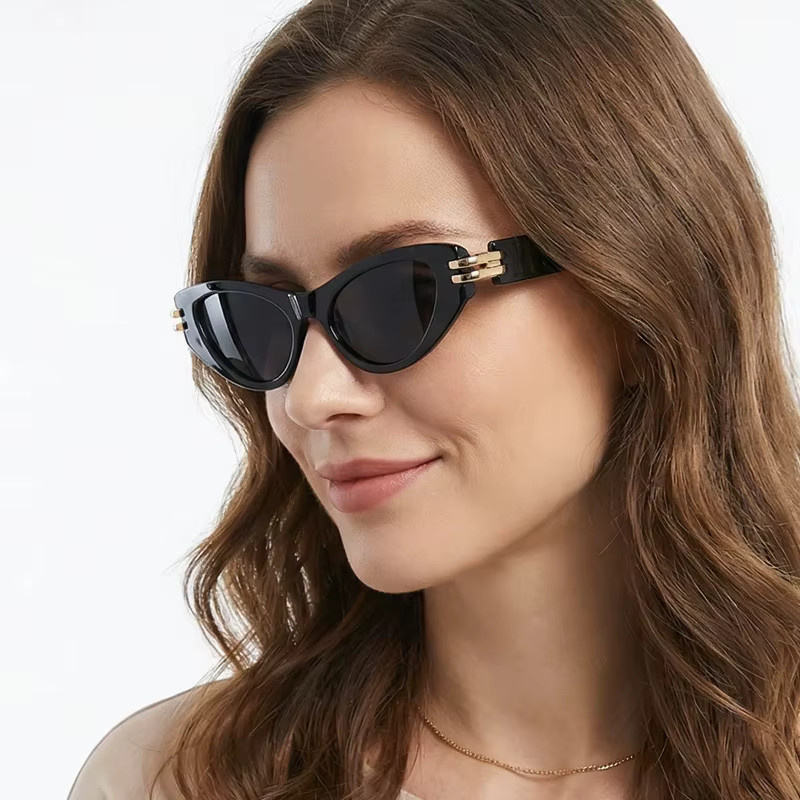 FUQIAN Sonnenbrille Cat Eye, Vollrand, Kunststoff, Schwarz, Damen - Bild 2