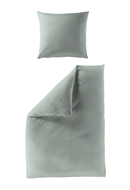 BIERBAUM Bettwäsche Musselin aus Baumwolle, Salbei, B/H: 135 x 200 cm und 40 x 80 cm - Bild 1