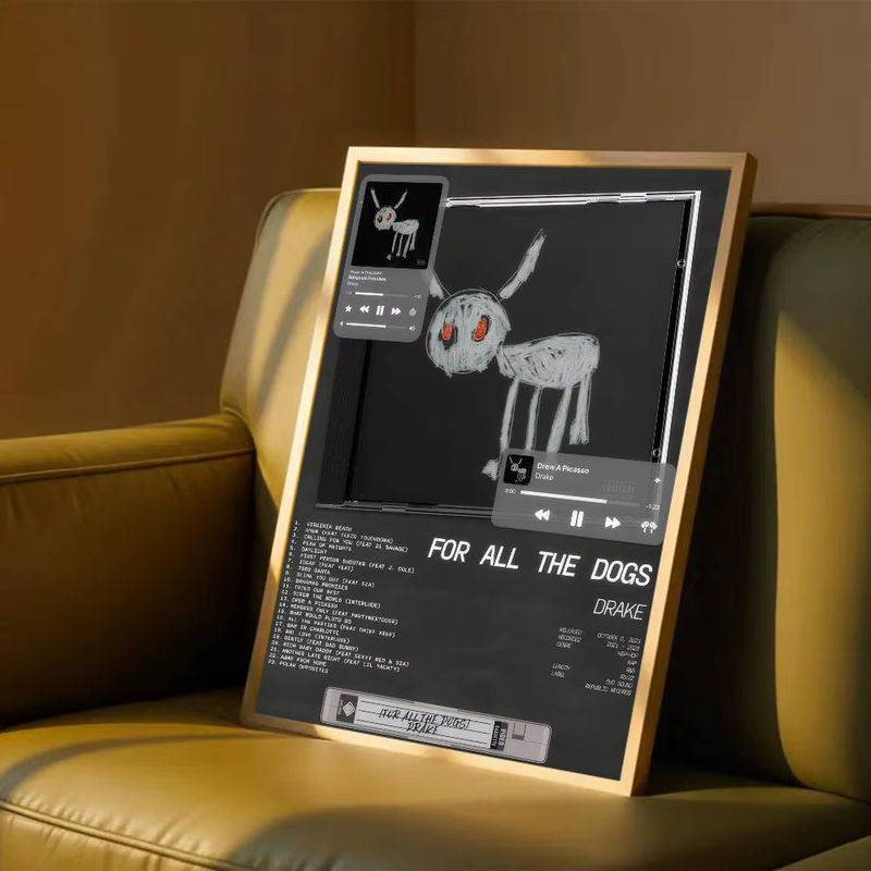 Vintage Film- und Musikposter im Retro-Stil aus braunem Kraftpapier für Hundefans als DIY-Wanddekoration oder Tischaufstellung - Bild 4