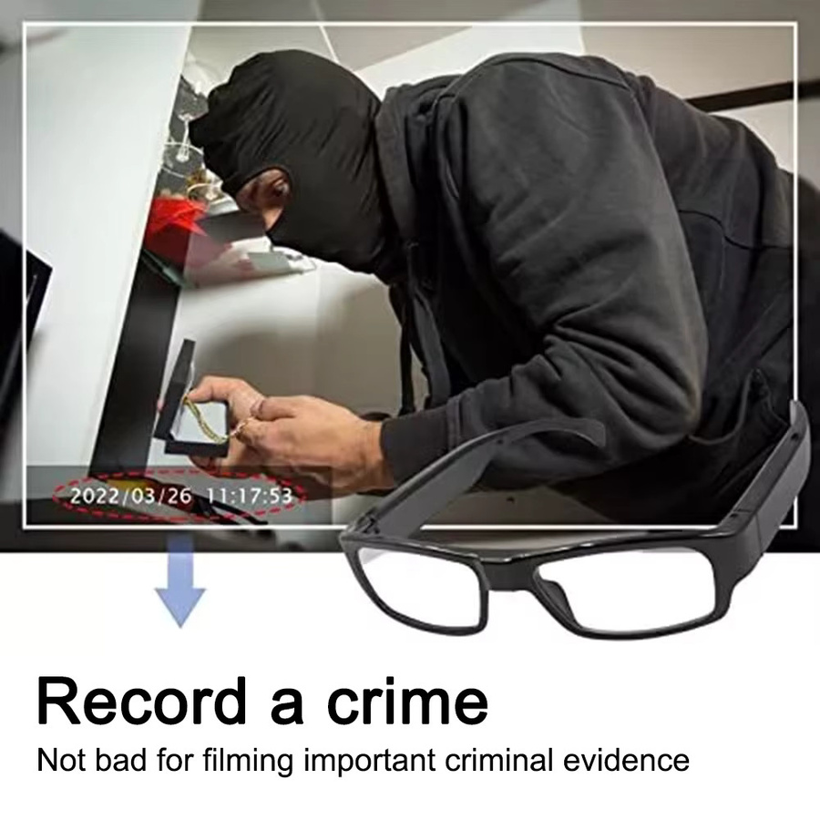 Virwir Action-Brille mit HD 1080P Videorekorder für Outdoor-Sport und Radfahren in Schwarz - Bild 5