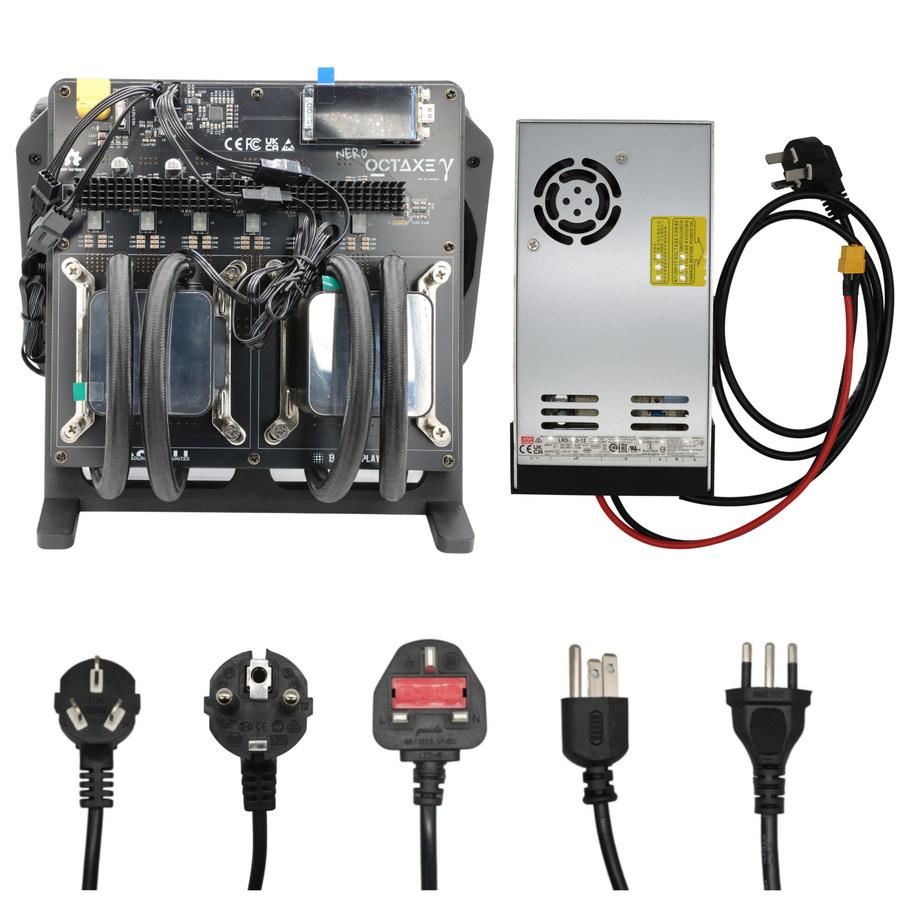 NerdOctaxe Rev3.1 Hydro Bitcoin Solo Miner Schwarz mit 13,8 Th/s und 230W Effizienz sowie Mean-Well-Netzteil - Bild 5