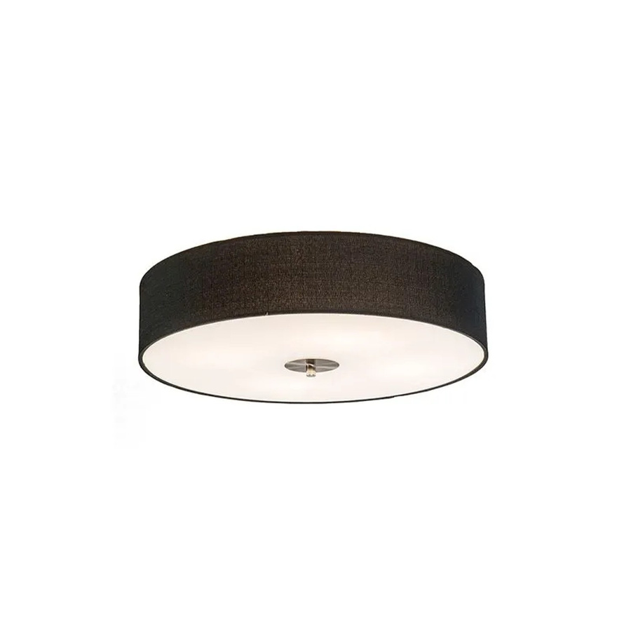 QAZQA Ländliche Deckenleuchte Schwarz mit Jute und Glas, Durchmesser: 50 cm - Bild 2