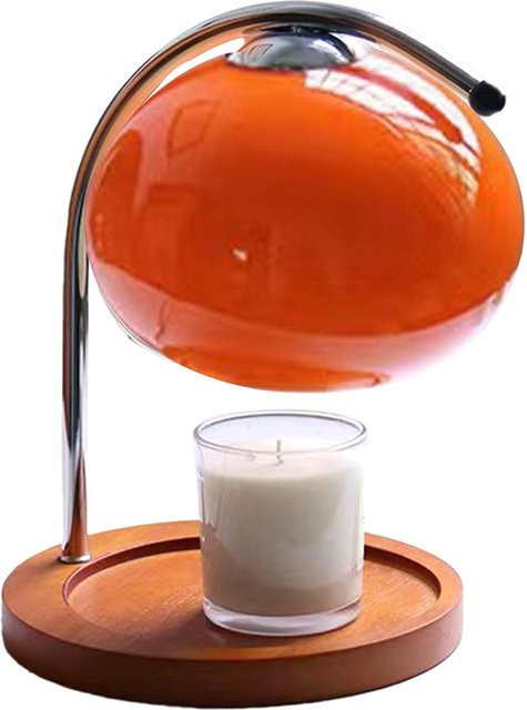 Dimmbare Kerzenwärmer Lampe von ZuiyouElectric in Silber mit Holz- und Glaselementen als elektrisches Wachsschmelzlicht für Schlafzimmer und Wohnzimmer - Bild 1