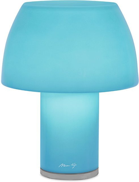 Nemo Lighting Lorosae LED-Akkuleuchte in Blau und Silber mit Glas und Metall, dimmbar und wetterfest nach IP55 für Terrasse, Balkon und Garten - Bild 1