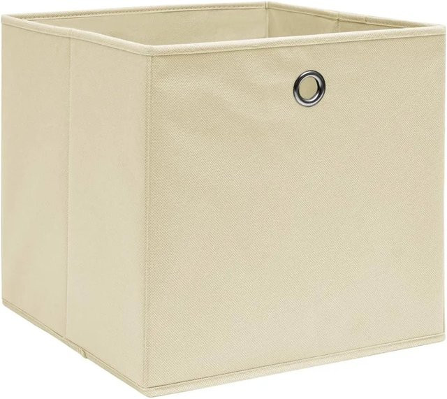 vidaXL Aufbewahrungsboxen aus Vliesstoff 10er Set, Farbe: Beige, B/T/H: 28 x 28 x 28 cm - Bild 1