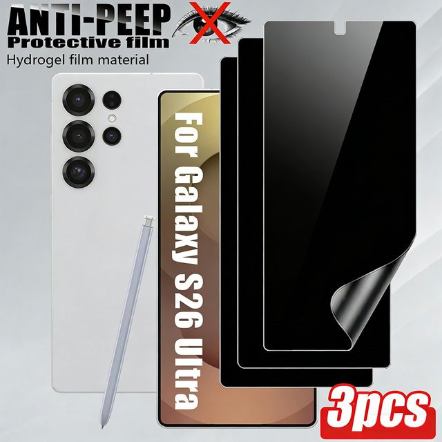 NNBILI 3er Pack Datenschutz Hydrogel Displayschutzfolie für Samsung Galaxy S25 S24 S23 S22 S21 S20 S10 S9 S8 Note 20 Ultra FE und weitere Modelle - Bild 1