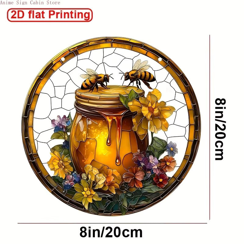 Potdemiel Sonnenfänger Rundes Acryl-Deckenmobil mit Tier- und Blumenmotiven in Mehrfarbig, Durchmesser: 20 cm - Bild 3