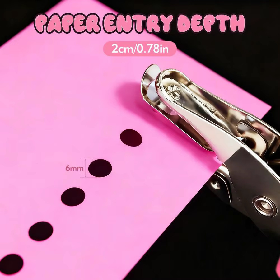 6-mm-Einzellochstanzer für DIY-Projekte mit rutschfestem Griff in Grün oder Pink - Bild 3