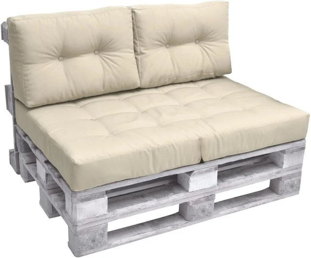 Beautissu ECO Elements Palettenkissen Set aus Sitz- und Rückenkissen in Natur/Beige mit Baumwolle und Polyester - Bild 1