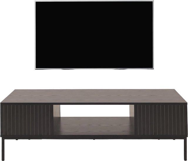 MCW TV-Rack O39 Lowboard in Schwarz mit Lamellen-Design aus Melamin MDF, B/T/H: 120 x 60 x 39 cm - Bild 1