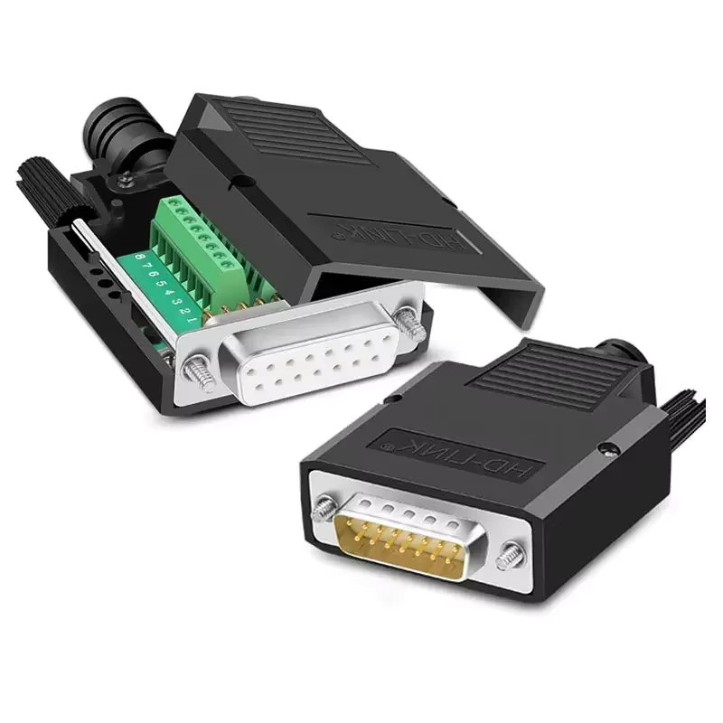 TLXT D-SUB Terminal-Stecker-Adapter Set für DB9 DB15 DB25 in Schwarz, lötfreie Breakout-Stecker für COM RS232 serielle Ports, männlich und weiblich - Bild 6