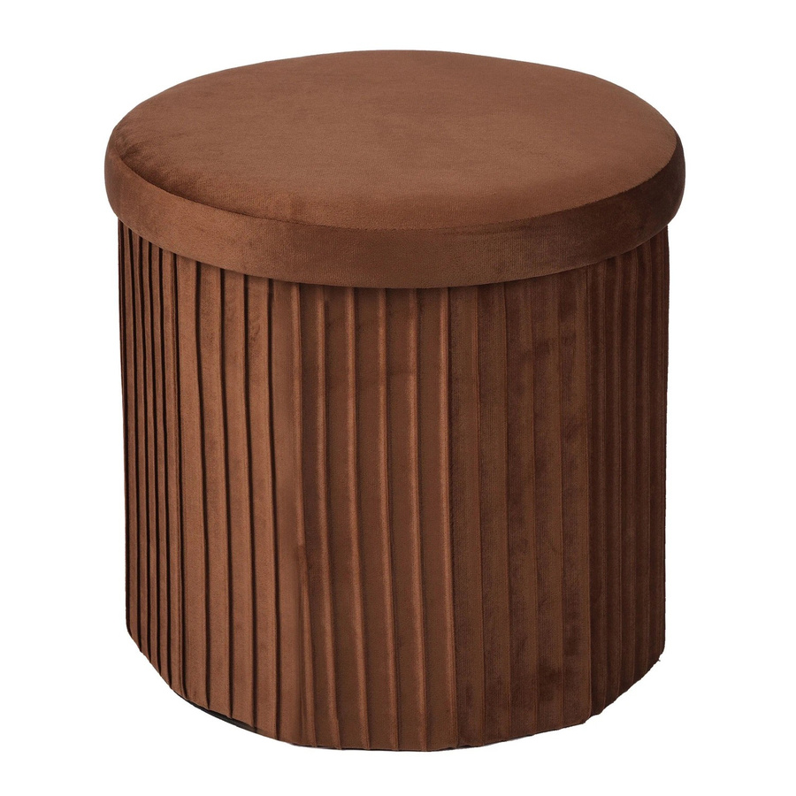 Relaxdays Aufbewahrungshocker aus Samt in Mocha Mousse, faltbarer Hocker mit Stauraum, B/T/H: 38 x 38 x 38 cm - Bild 2