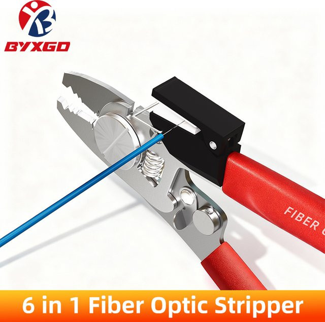 BYXGD 6-in-1 Glasfaser-Abisolierzange aus Edelstahl als multifunktionale Miller-Zange und Reinigungszange für 2-3mm, Φ125-250μm und Φ600-900μm - Bild 1