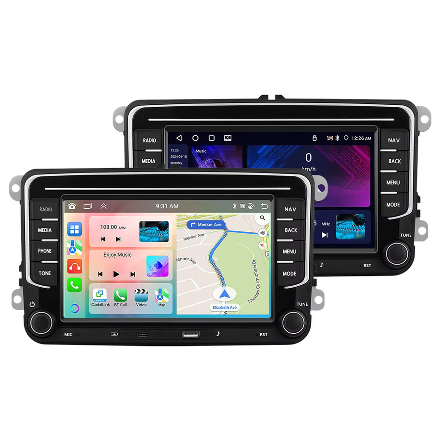 Podofo 7 Zoll Multimedia-Autoradio mit 6 GB RAM und 128 GB Speicher für VW Passat Golf Polo Bora, Android Auto, Apple CarPlay, WiFi, Bluetooth und DSP Sound, Schwarz - Bild 6