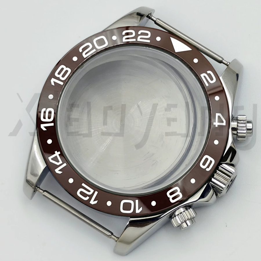 Uhrengehäuse Edelstahl, Silber, 39 mm, Saphirglas, Keramiklünette, Unisex - Bild 1
