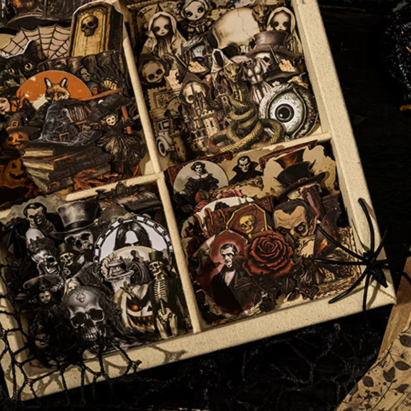 Mr. Paper Spooky Encounters Series Aufkleber Set aus Hardcard Material für DIY Scrapbooking und Collagen, 120 Stück, Mehrfarbig - Bild 5
