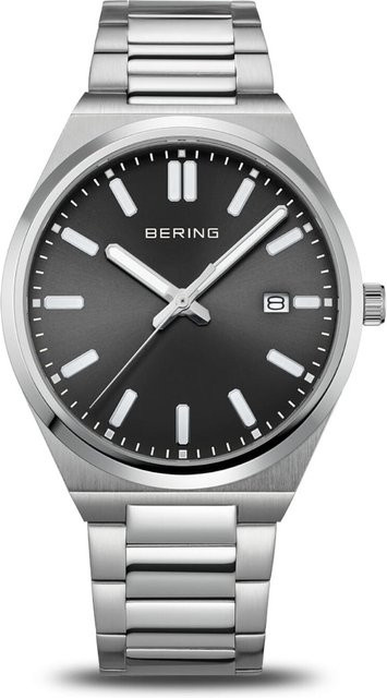 Bering Herrenuhr, Quarz, Edelstahl, Schwarz, 39 mm, 5 ATM - Bild 1