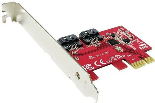 Roline 2 Port SATA Controller PCIe x1 für SSD inklusive Low-Profile Slotblech - Bild 1