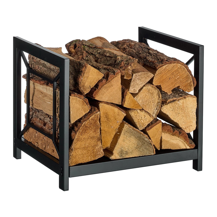 Relaxdays Kaminholzregal aus Eisen in Schwarz, modern und platzsparend, B/T/H: 36 x 43 x 35,5 cm - Bild 2